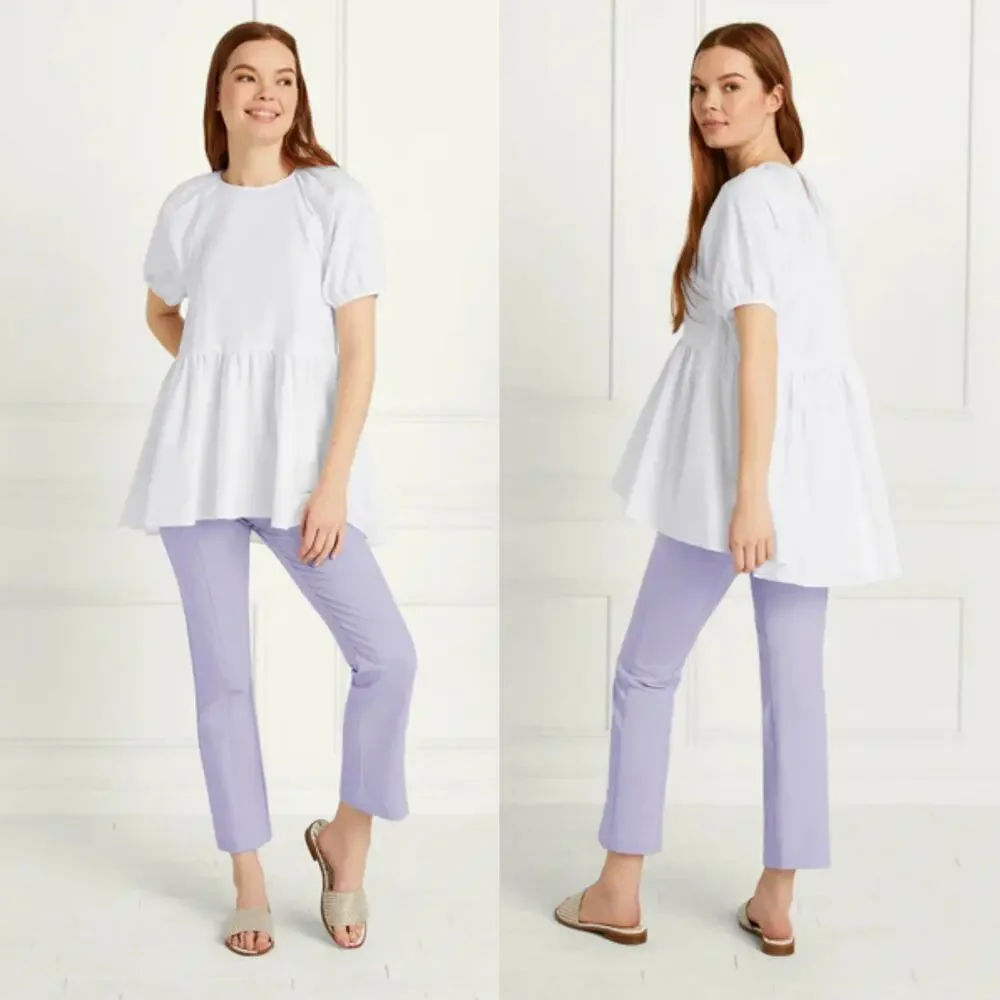 Hill House The Francesca Top Cotton Puff Sleeve Babydoll White NWT XS